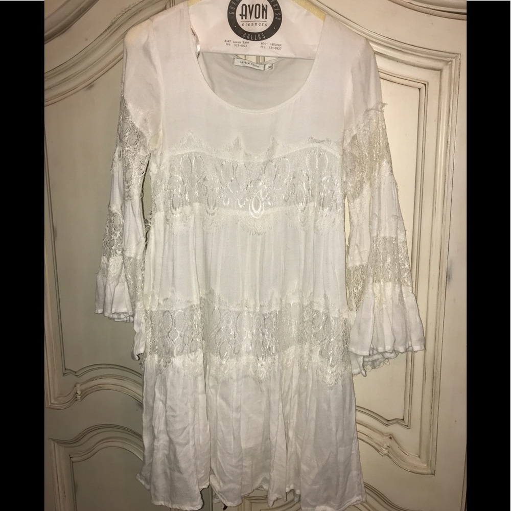 MINKPINK white lace boho style dress size XS